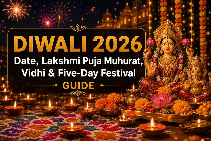 Diwali 2026: Date, Lakshmi Puja Muhurat, Vidhi &amp; Five-Day Festival Guide
